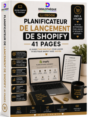 PLANIFICATEUR DE LANCEMENT DE SHOPIFY 41 PAGES